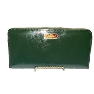 Kate Spade Bixby Place Neda Patent Leather Zip Around Wallet, Spruce Green